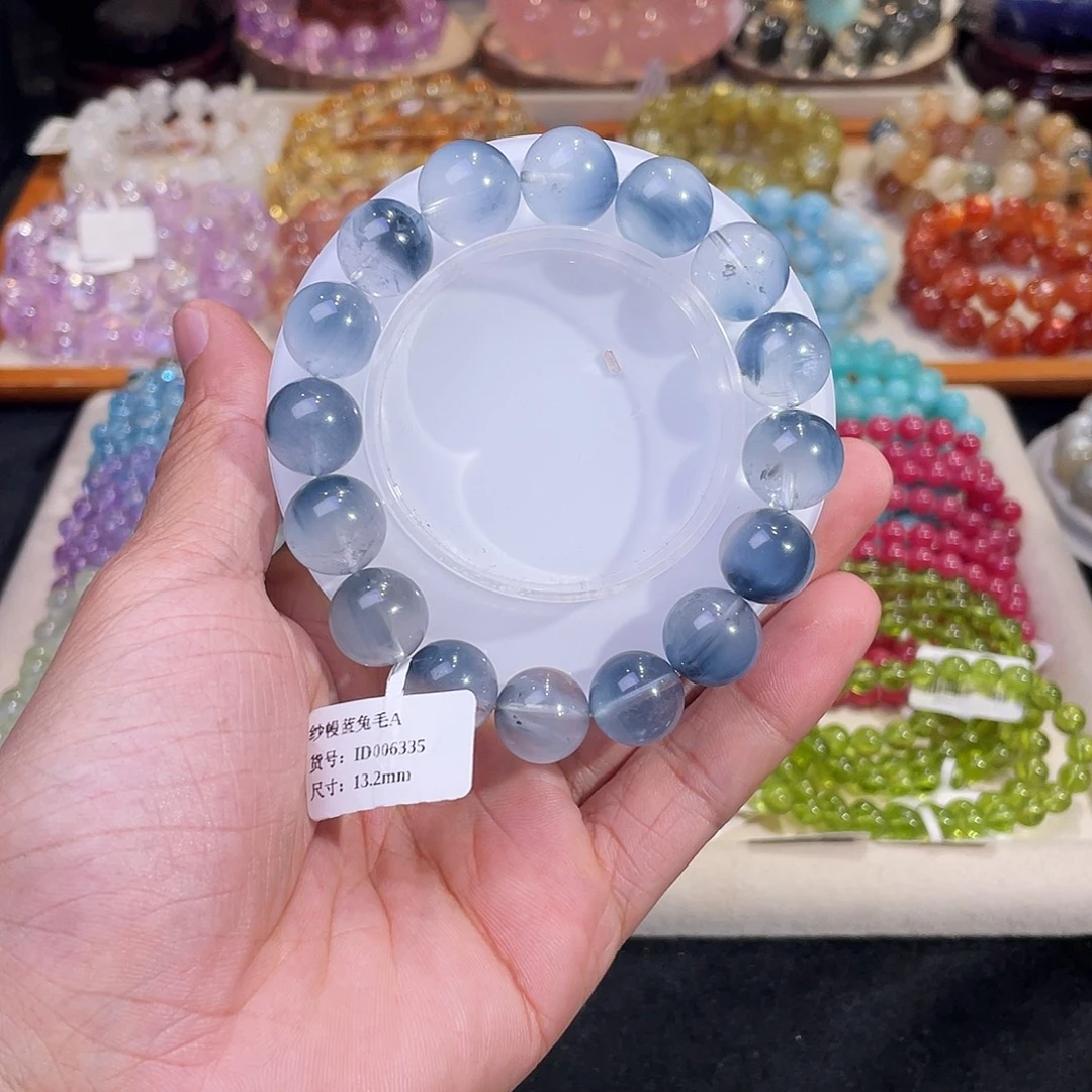 手链未镶嵌水晶纱幔蓝兔毛13.2mm