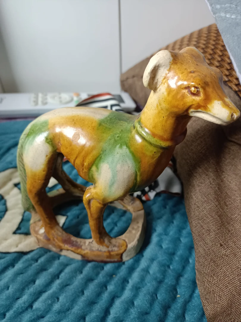 三彩，老窑瓷，吉祥犬，