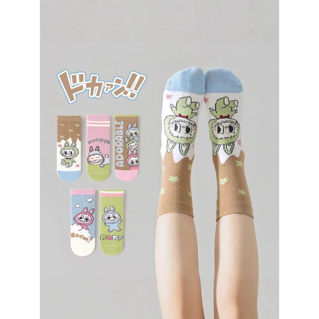 春秋季学生袜儿童袜子女童卡通中筒潮袜秋冬可爱袜