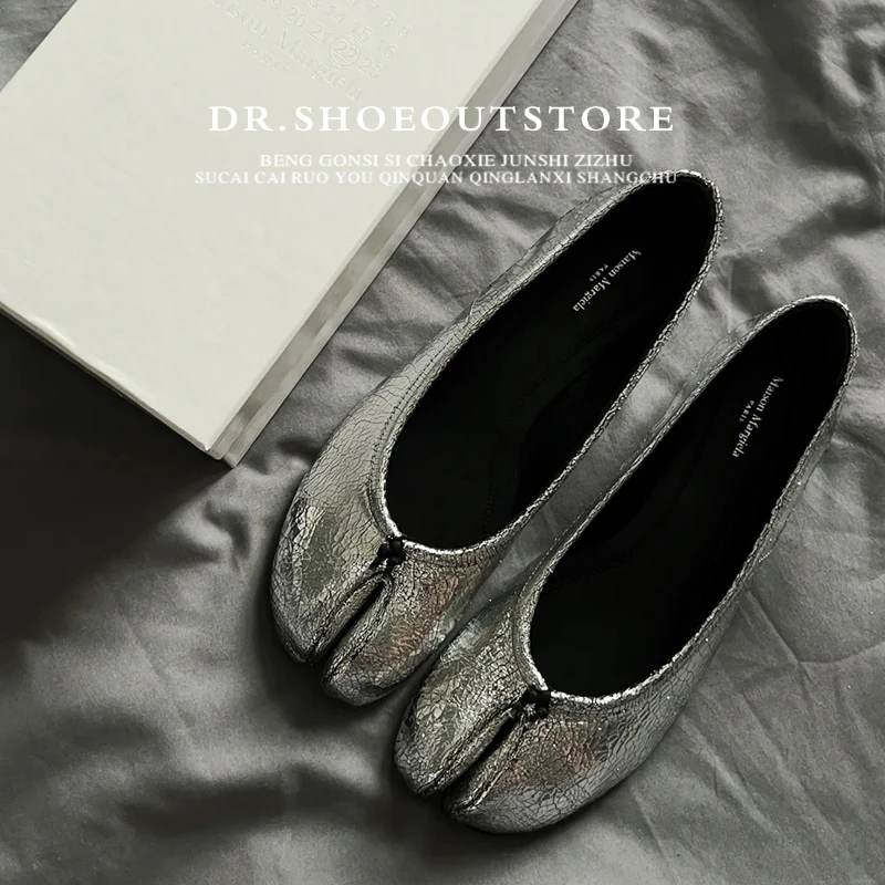 【DR官方正品】巨好穿~软底猪蹄分趾鞋女平底浅口玛丽珍单鞋小皮鞋