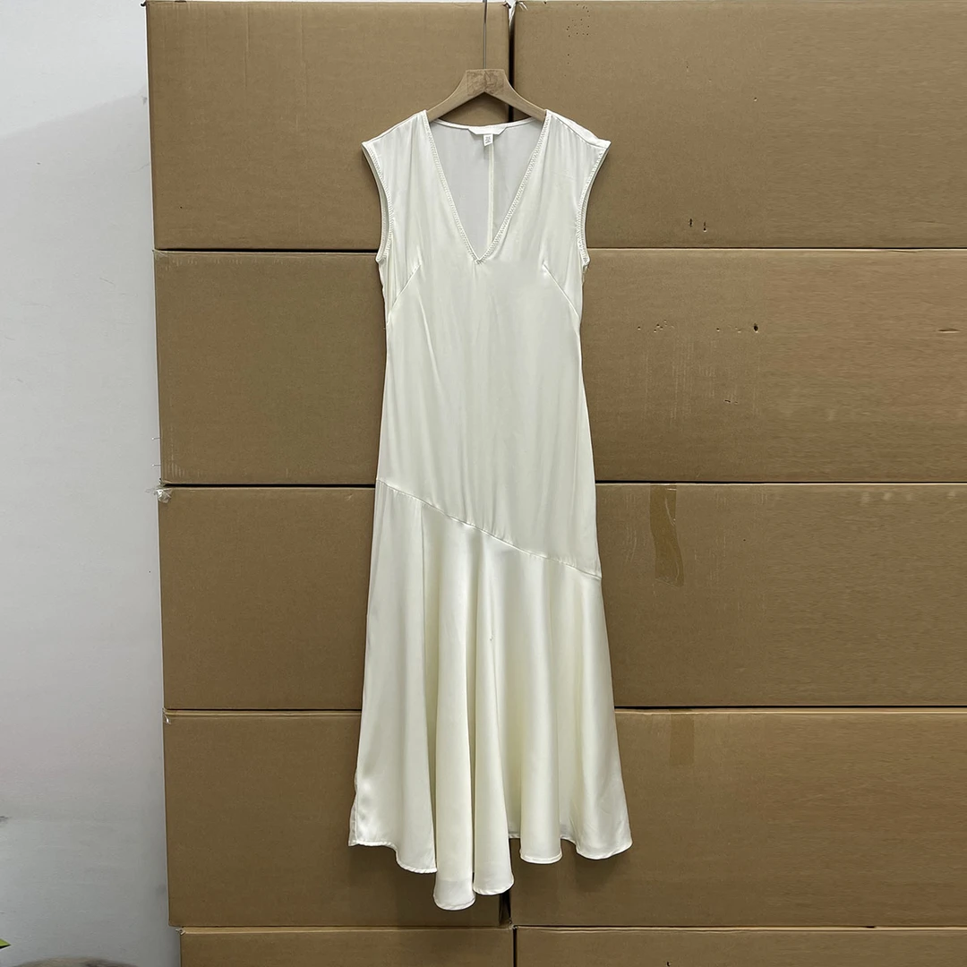瑞典单！！H家！微瑕款 高个子无袖连裙子 女士背心裙 缎面长裙子