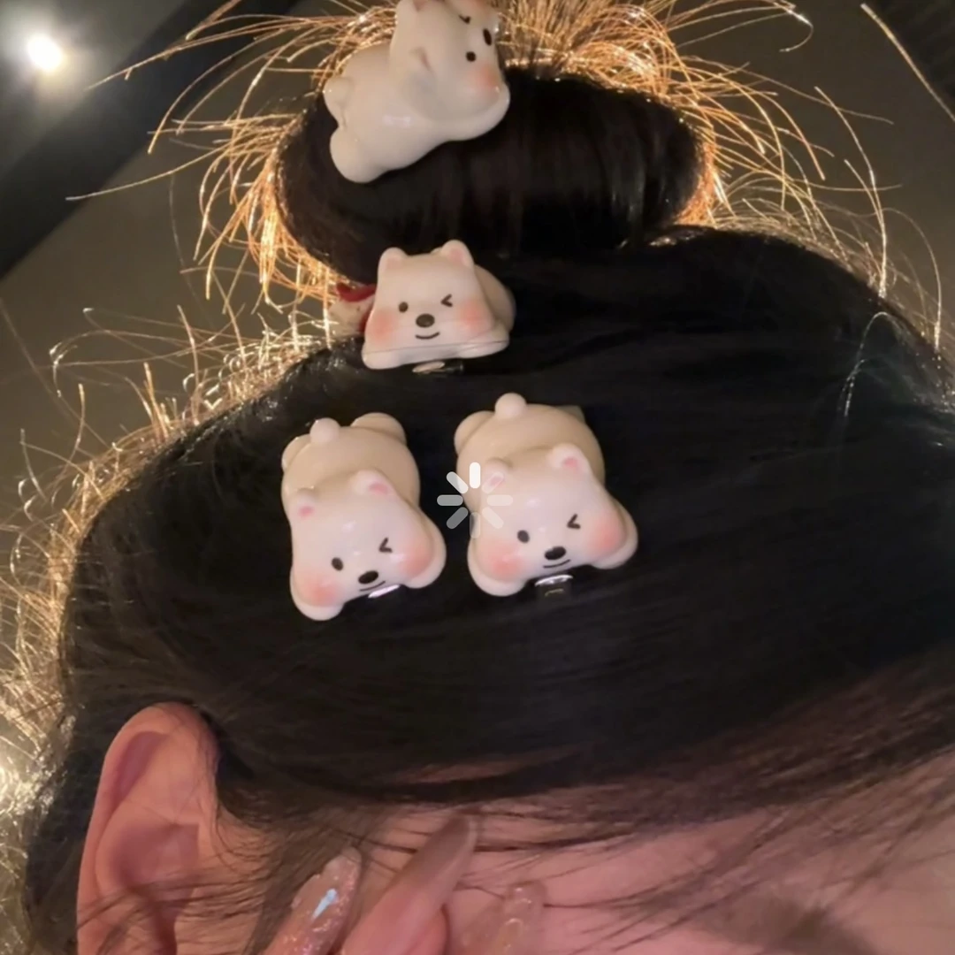 新款可爱立体西高地小狗发夹萌宠甜美少女心学生百搭边夹饰品