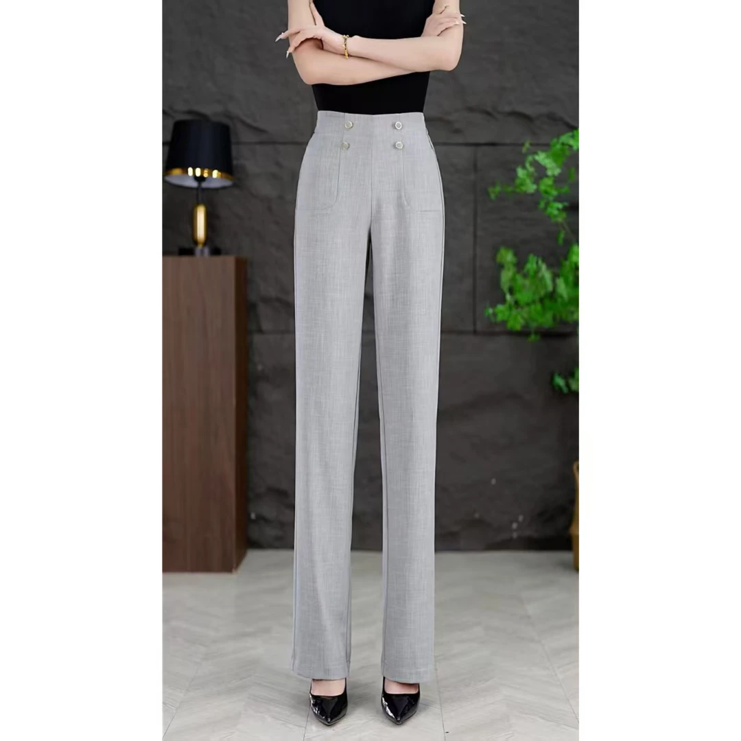 夏季新款宽松显瘦薄款防晒休闲裤百搭透气抗皱窄版直筒裤