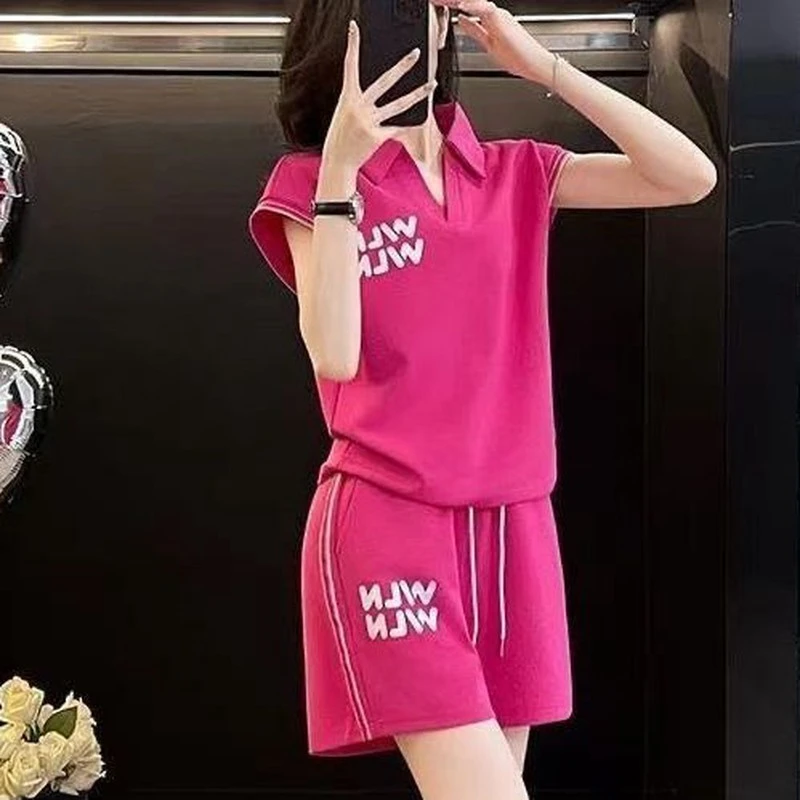 【巴啦啦】夏季网红同款休闲运动套装短袖+裤子两件套减龄显瘦跑