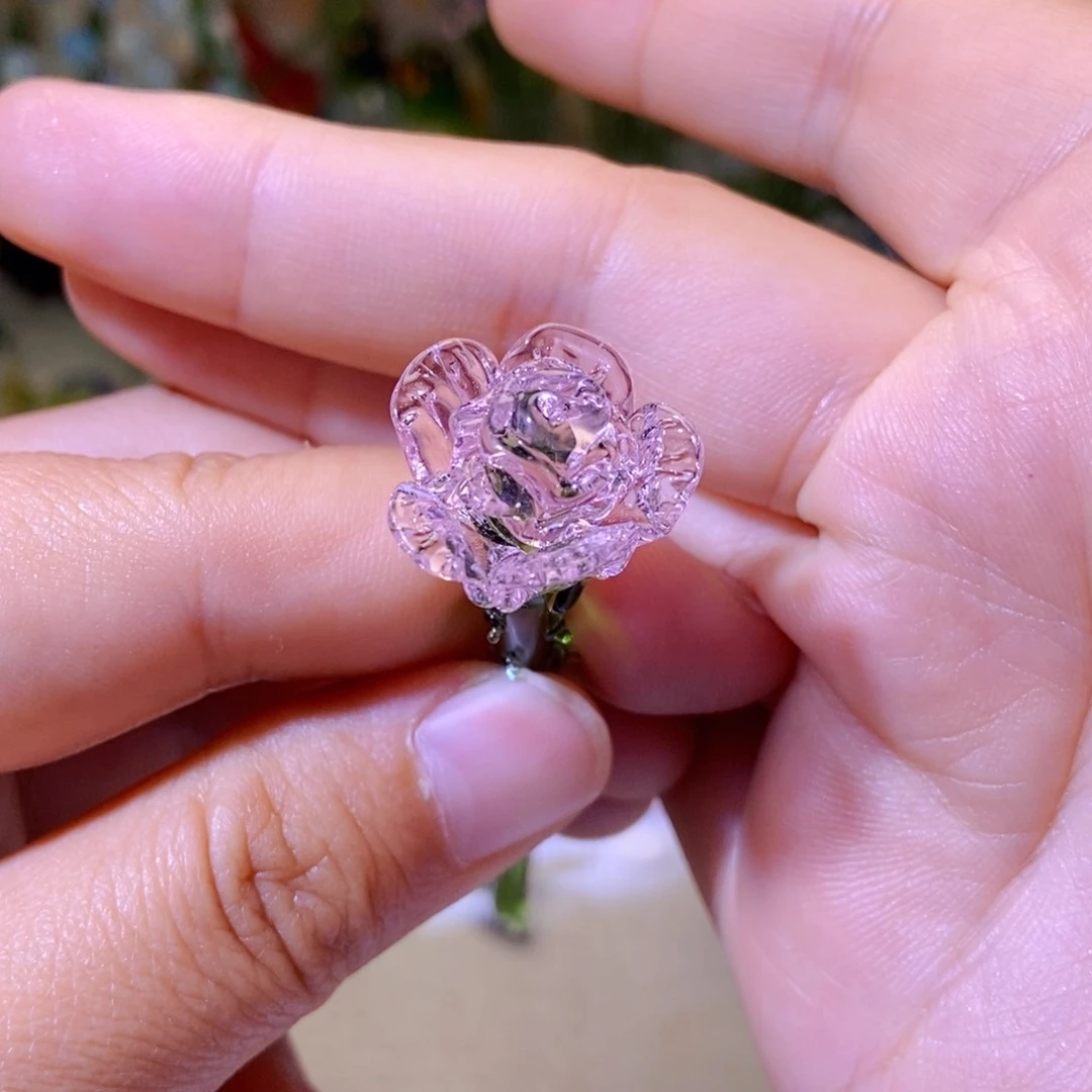 琉璃手工艺品玫瑰花小