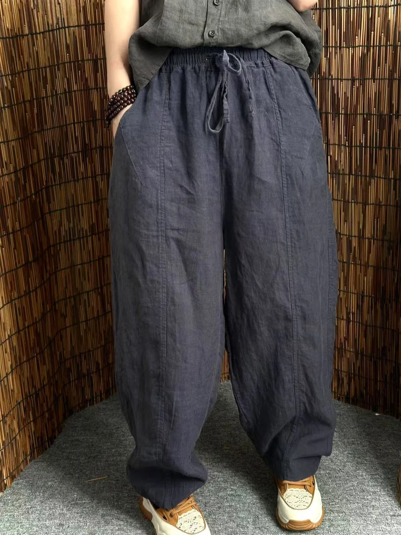 250402酵素洗汉麻休闲裤立体裁剪显瘦空调裤