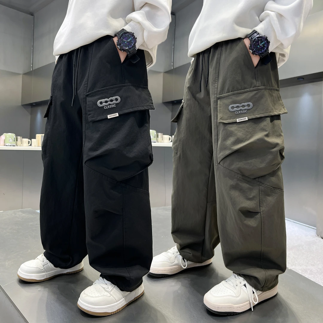 男童工装裤帅气2025春秋新款中大童潮男孩休闲阔腿裤儿童宽松裤子