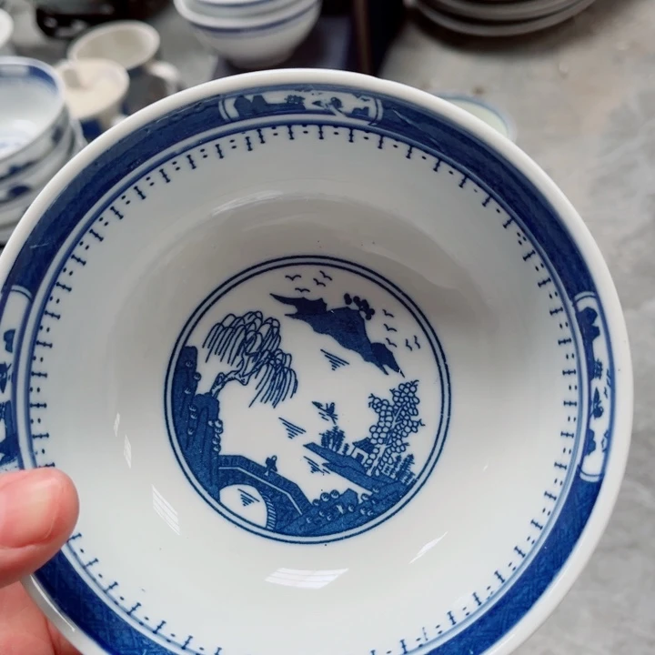 青花玲珑5.5寸饭碗梧桐