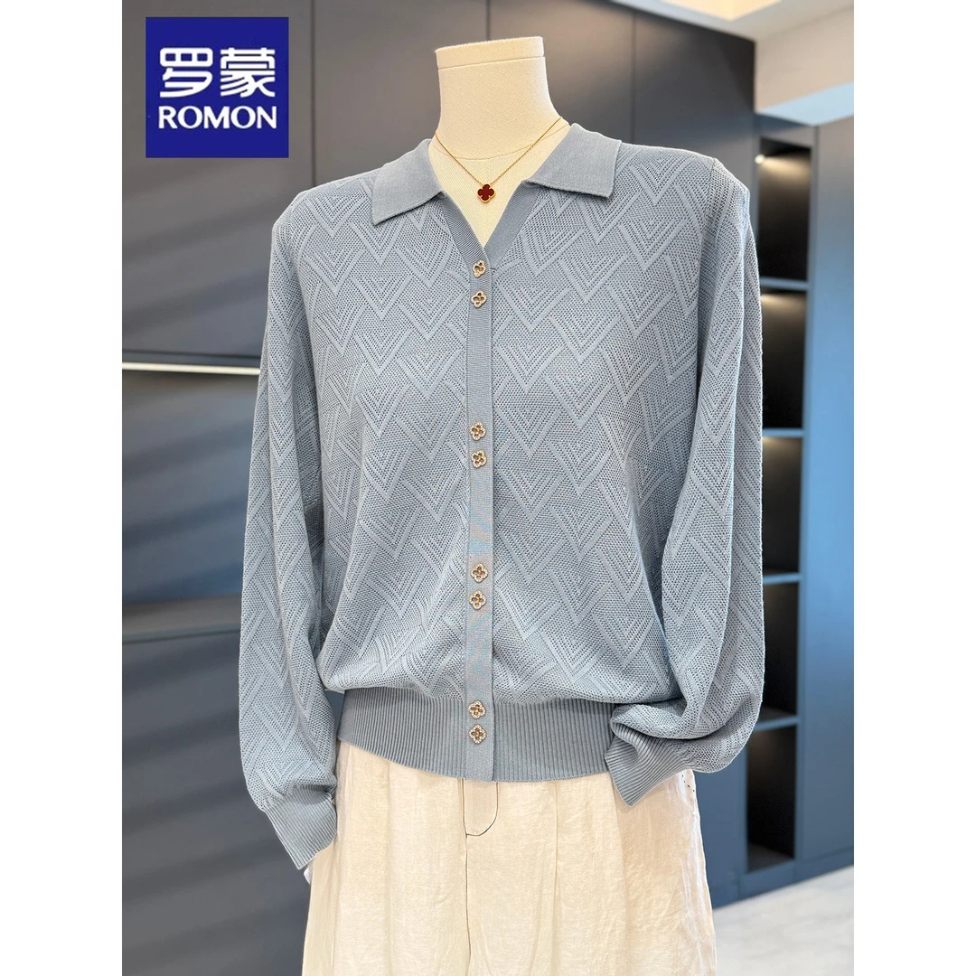 罗蒙时尚妈妈装针织衫女套头秋装新款上衣百搭时髦中老年人打底衫
