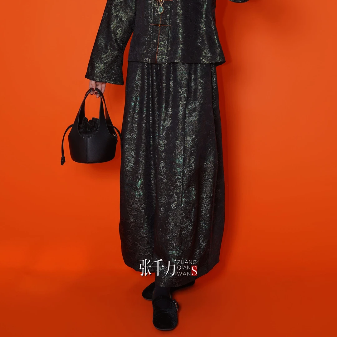 【张千万】张林根正绢 原创国风桑蚕丝内胆花苞裤HS95265