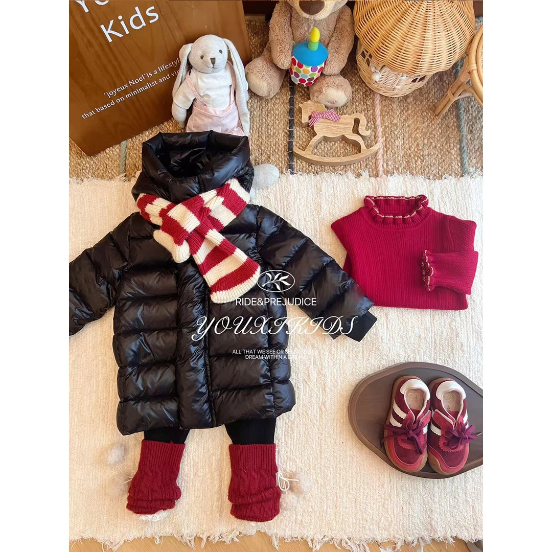 现飞飞家暖阳秋冬25亲子长款石墨烯百搭加厚保暖连帽鹅绒服FF2865