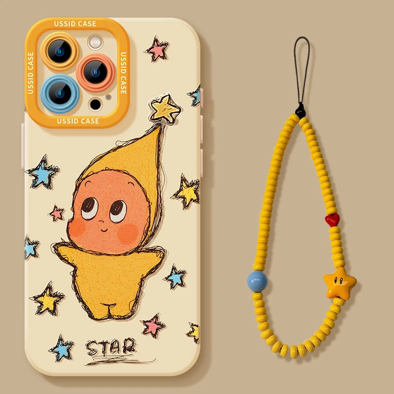 可爱星星人适用iPhone16Pro手机壳苹果15创意14新款13软12保护套