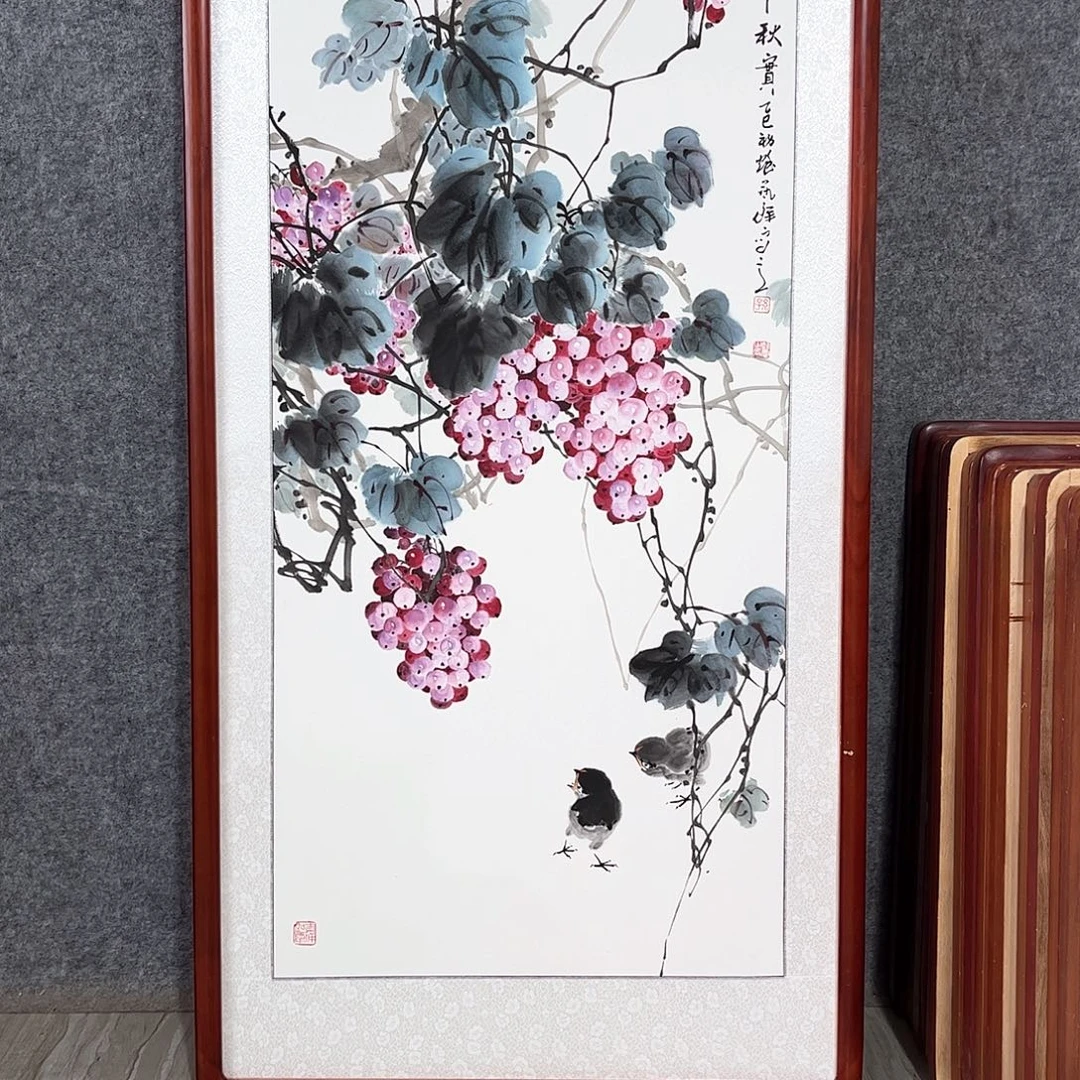 国画书画作品带框63×123
