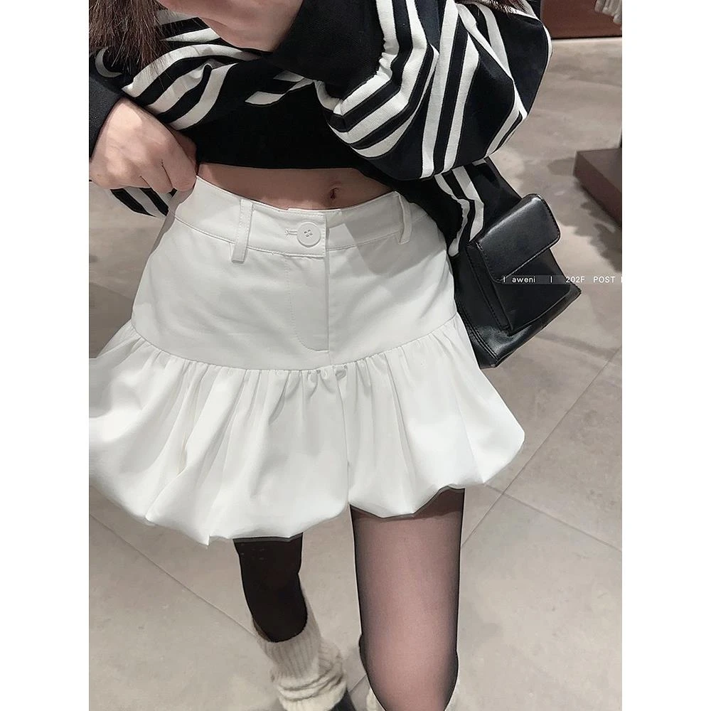 新款女装花苞蓬蓬裙半身裙女小众辣妹时尚拼接荷叶边短裙