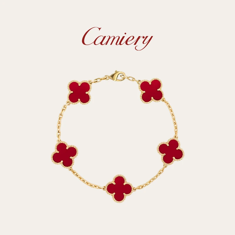 CAMIERY 经典百搭红色五花手链时尚轻奢
