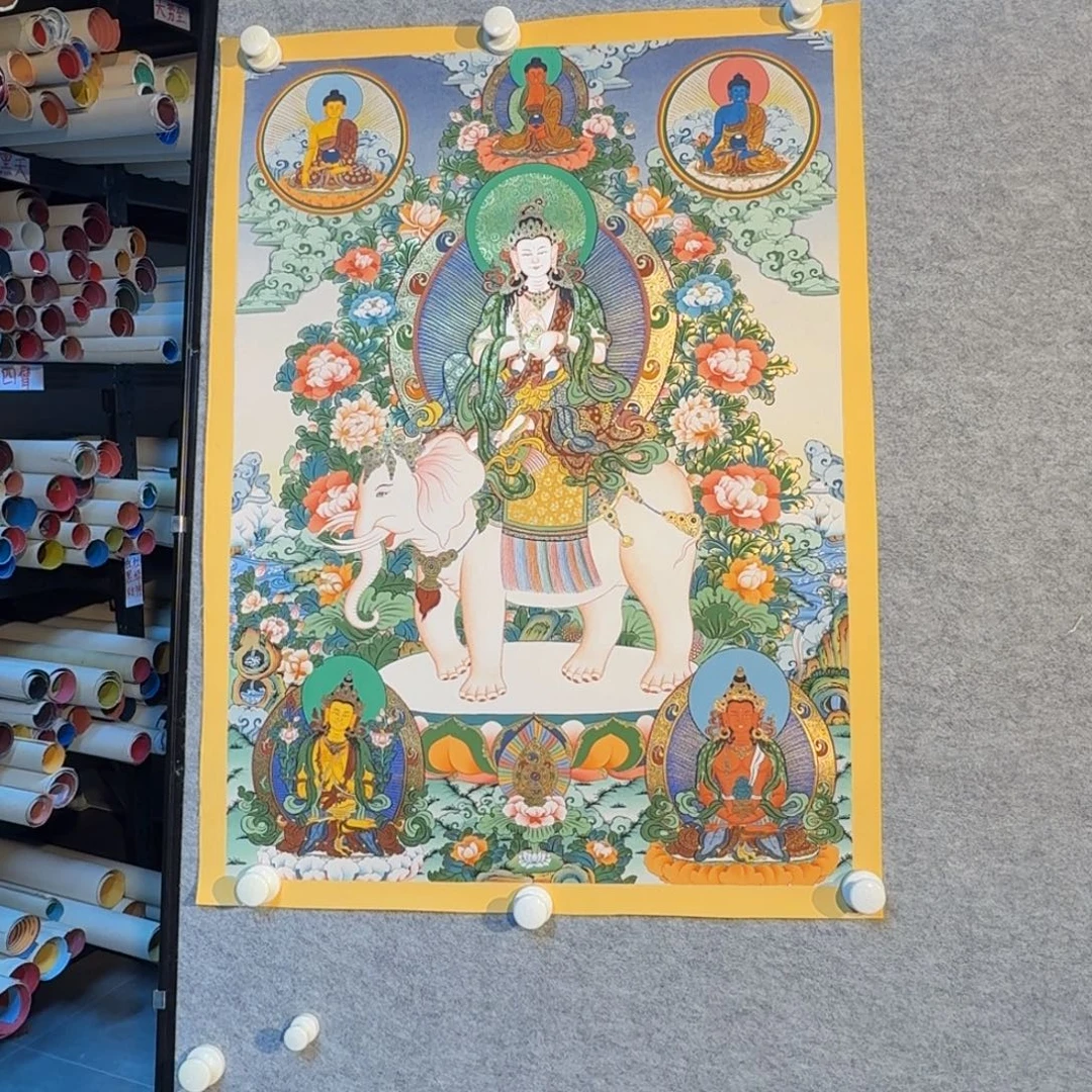 装裱画普贤菩萨纯手绘假一罚十