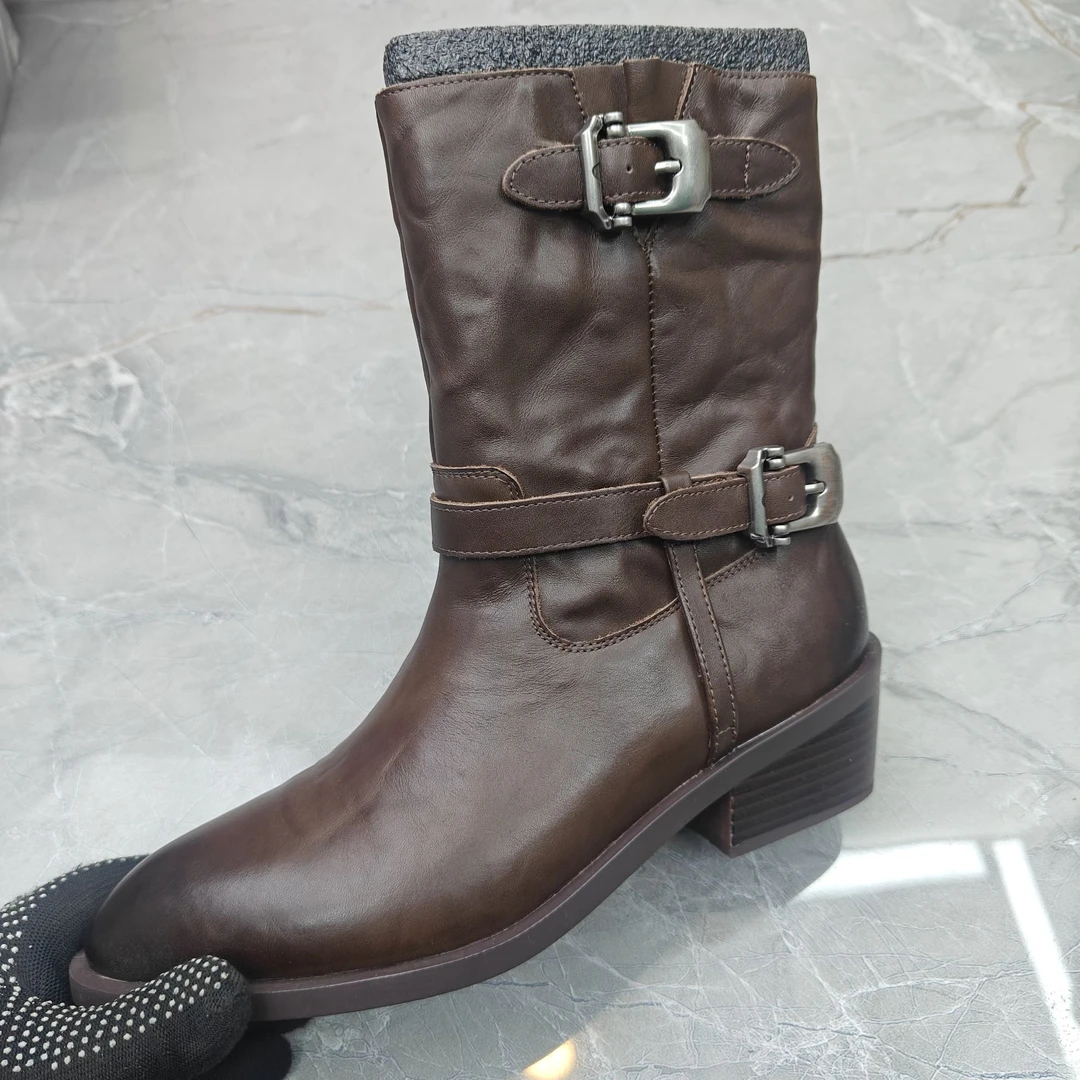 c（孤品）38码粗跟女靴(牛皮)303411503