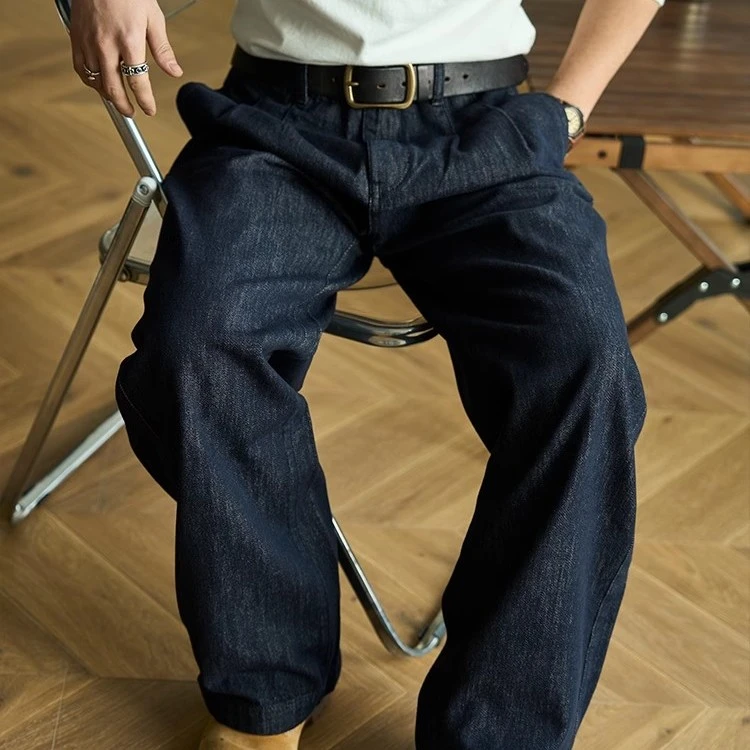 经典硬朗回故HYMG宽松版型单宁原色YKK美式复古休闲牛仔裤裤子