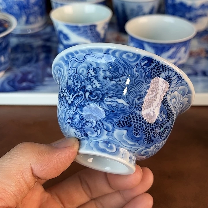 铛***铛瓷片景德镇全手工手绘陶瓷