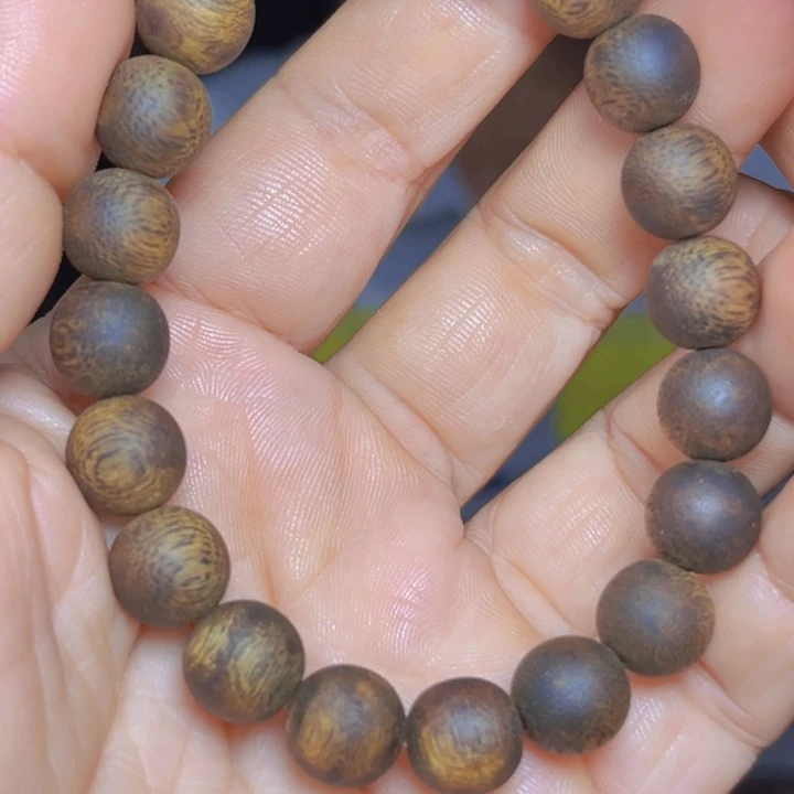 健***料沉香碎屑沉香1.0圆珠单圈11克