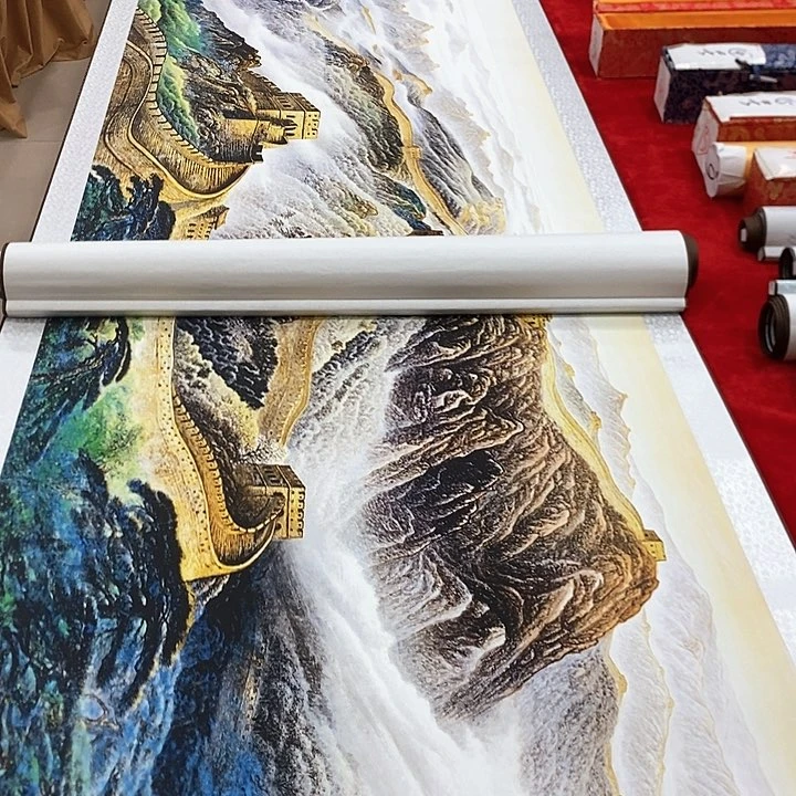 手工装裱国画作品