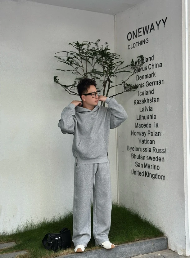 小欧家秋季慵懒风针织连帽卫衣宽松休闲简约时尚外套