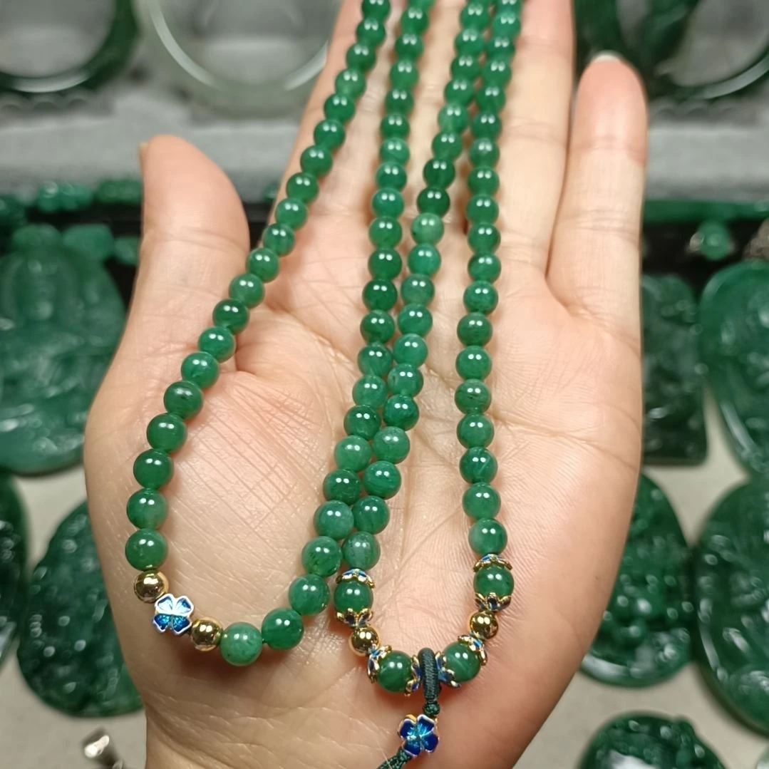 独山玉珠串108☆6未镶嵌