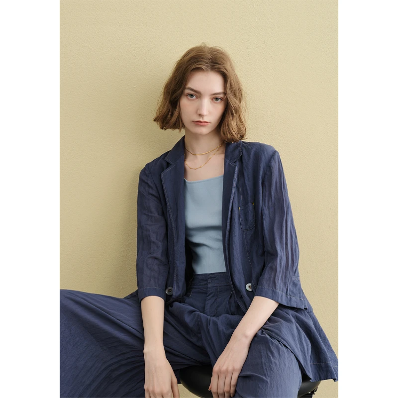 EIN/言【商场同款】摩登纳米染西装外套品味气质出众女装25夏季新款