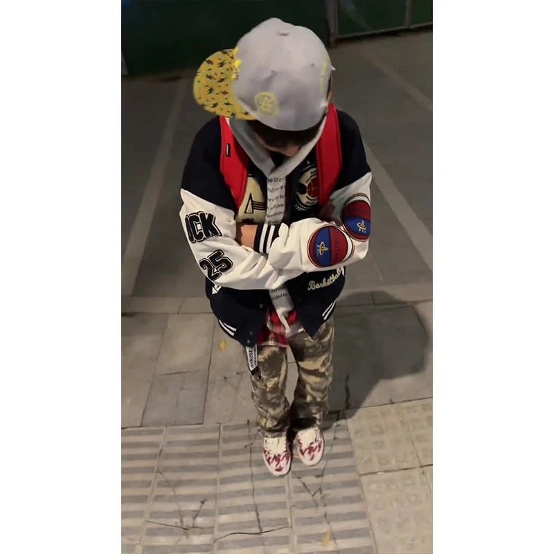 棒球服男春季美式高街潮牌2025新款夹克春秋款hiphop痞帅炸街外套