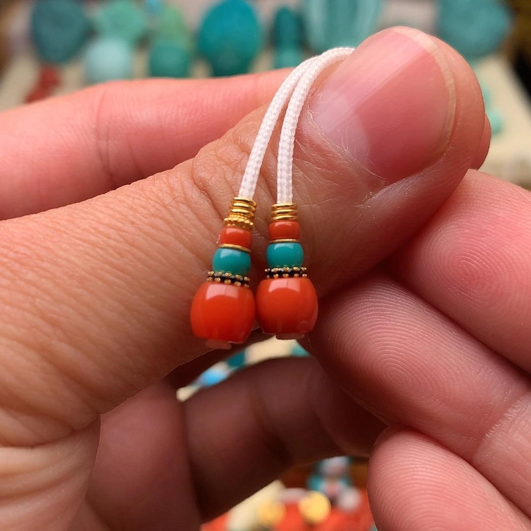 南红玛瑙～～18K金镶嵌～～