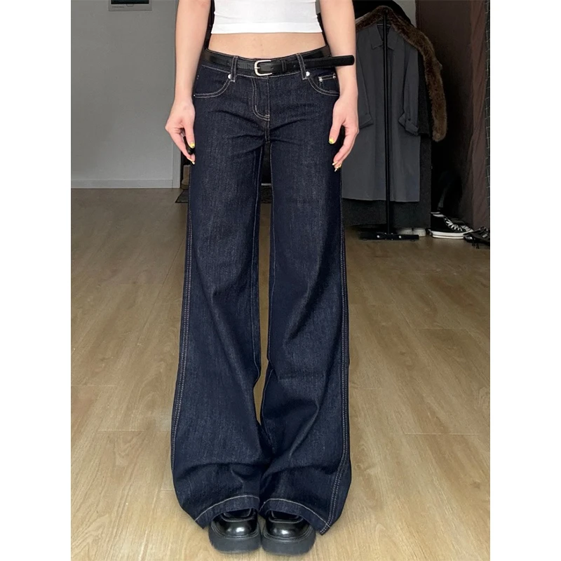 微胖mm高级感复古显瘦百搭牛仔裤女春季新款休闲宽松拖地直筒裤子