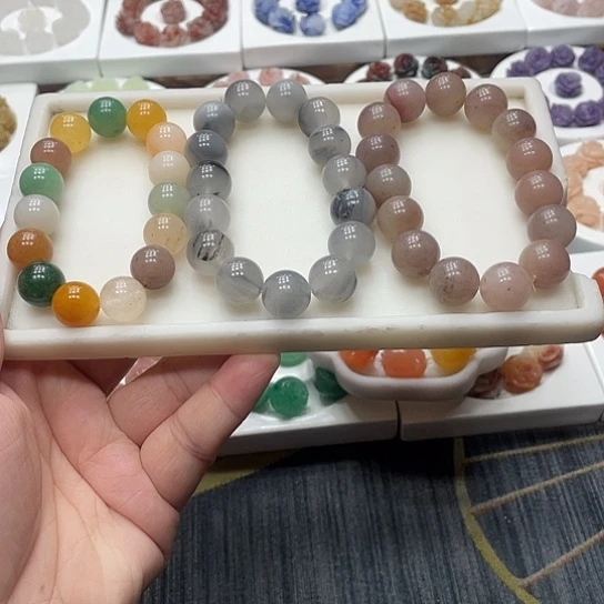 石英质玉（非洲翠）合金手串