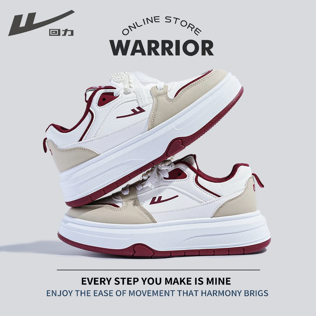 Warrior/回力2025秋季新款蕾丝珍珠女鞋学生休闲运动板鞋舒适时尚