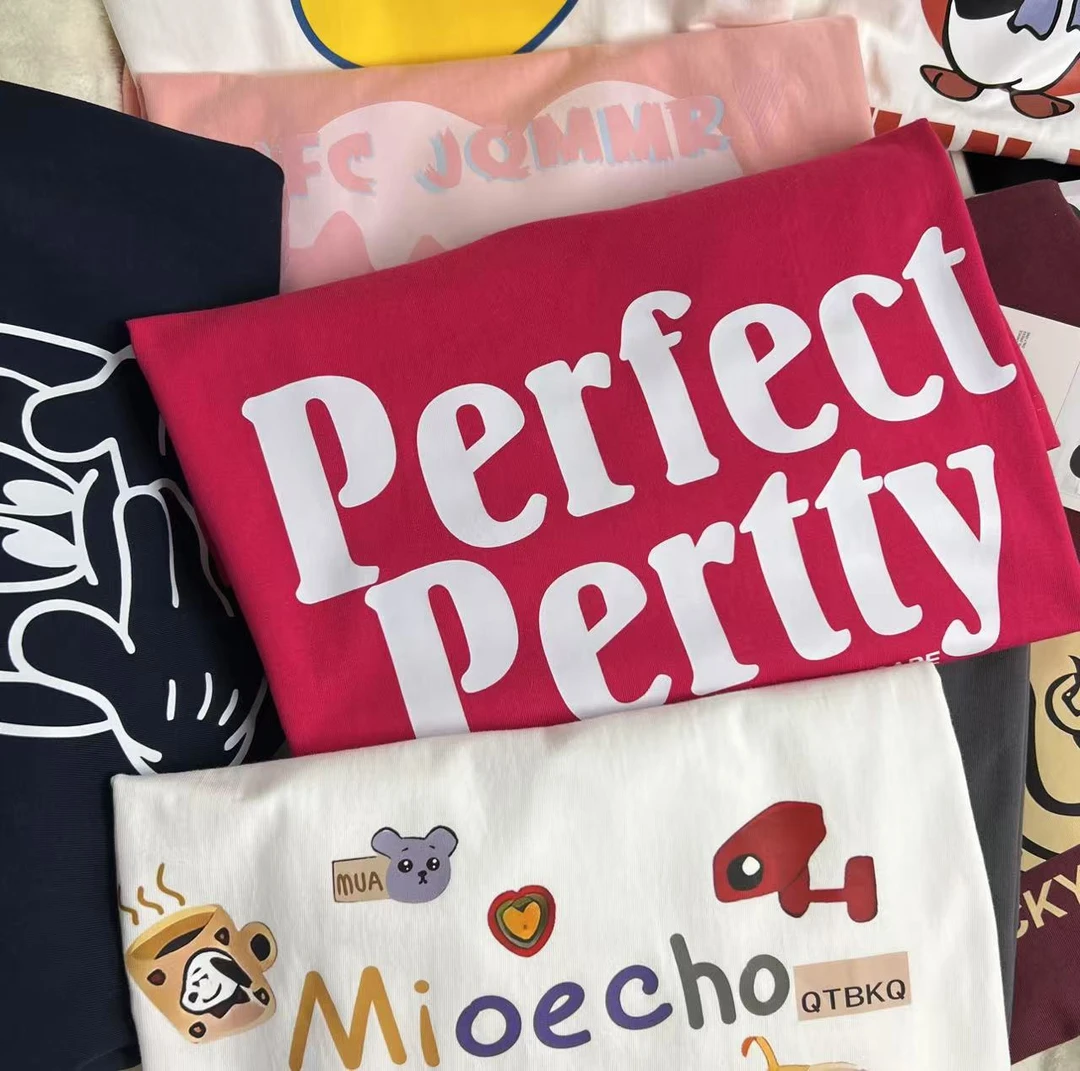 【火龙果色】爆款推荐2025宽松百搭简约时尚男女同款纯棉T恤上衣