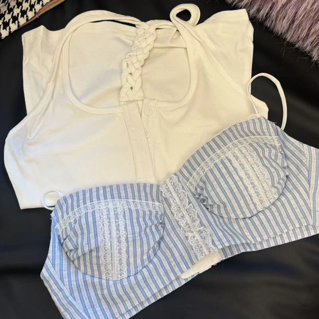 甜美系两件套背心