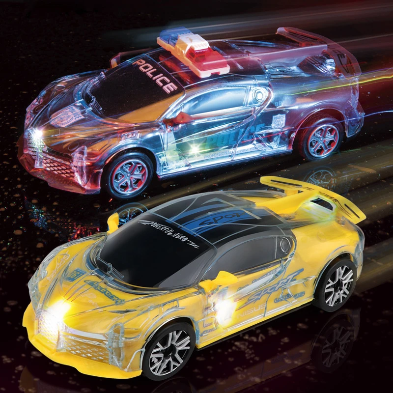 儿童电动玩具车万向车警车惯性跑车模型男孩灯光音乐车