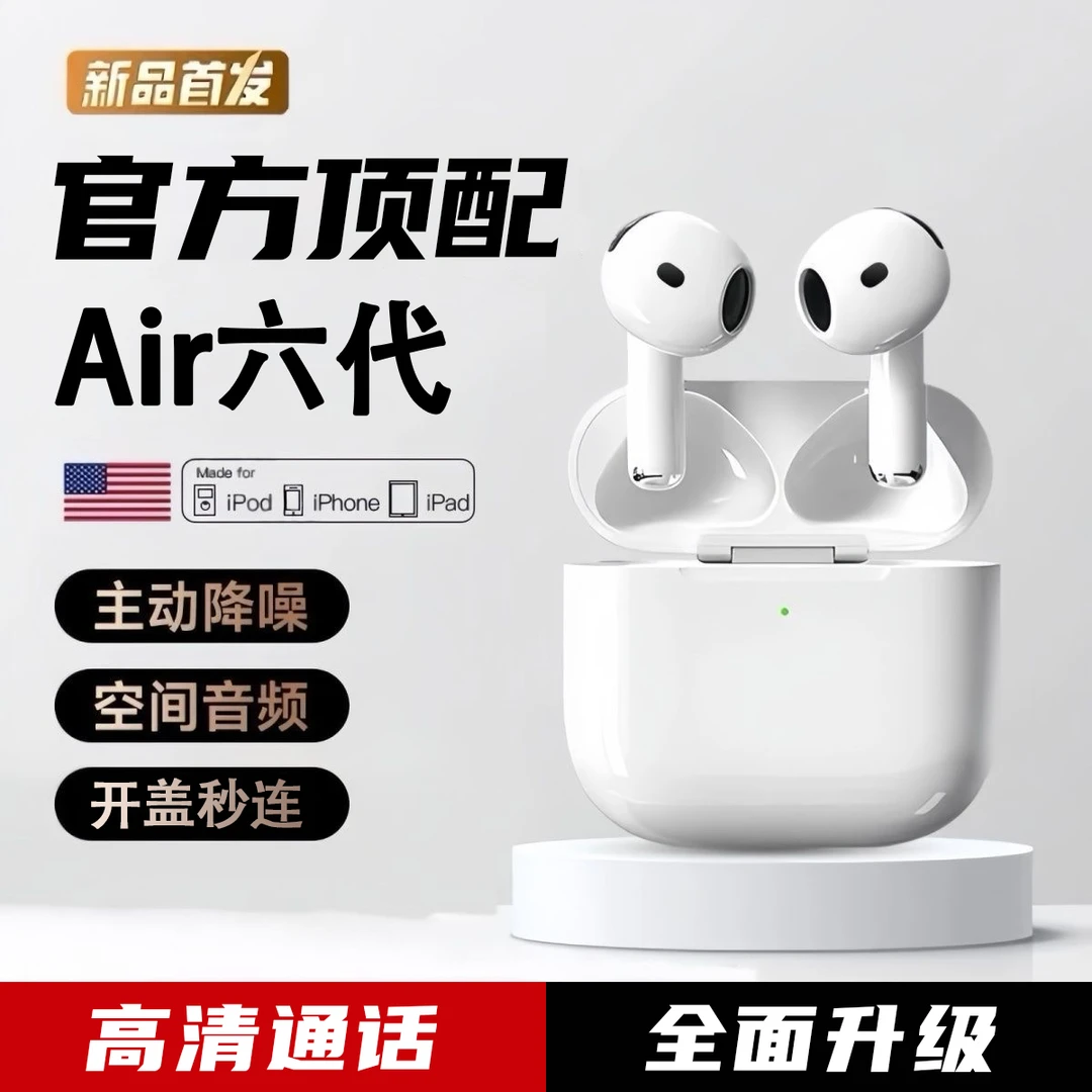 全新六代蓝牙耳机无线头部主动式半入耳个性化追踪适用于苹果安卓