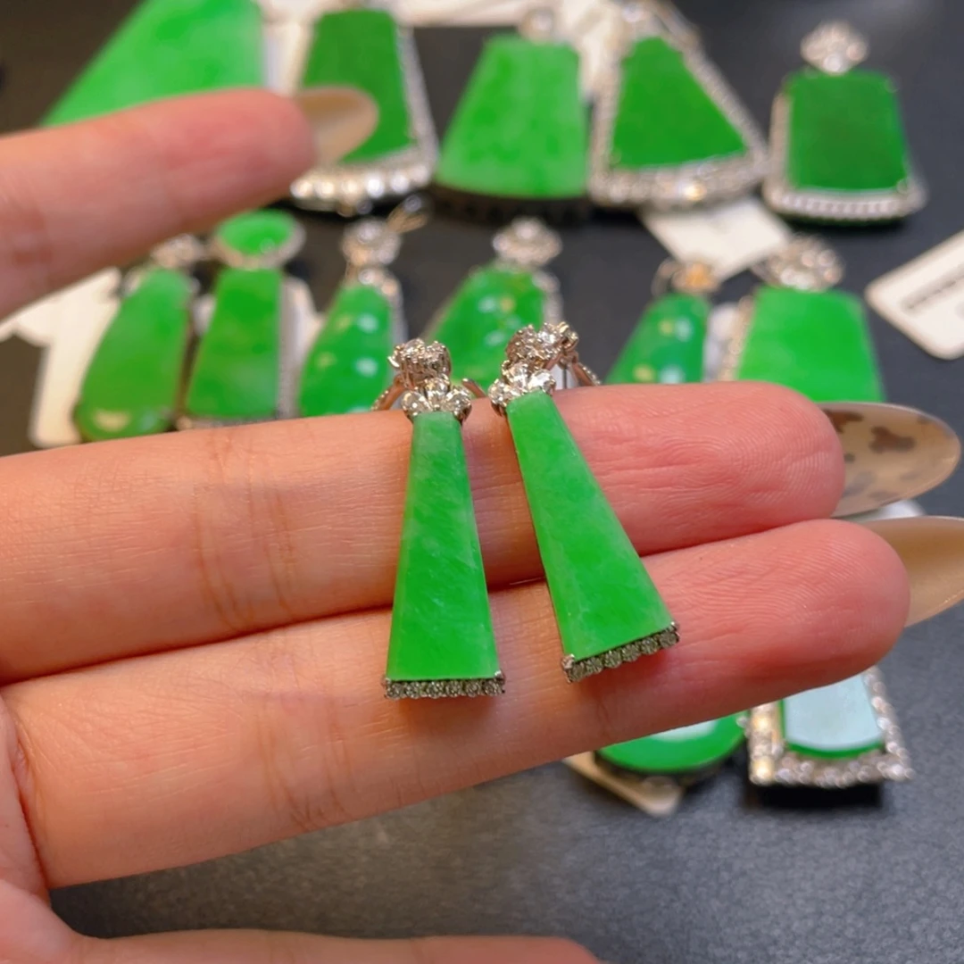 翡翠银S925镶嵌吊坠(不含链)