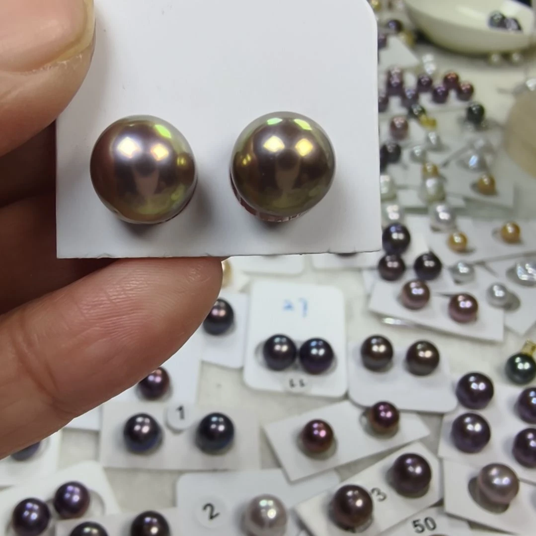 耳饰银S925镶嵌淡水珍珠高跟鞋耳饰