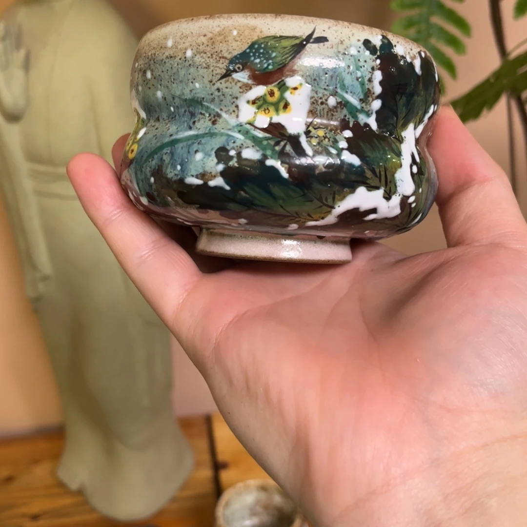 杯柴烧手工手绘陶瓷