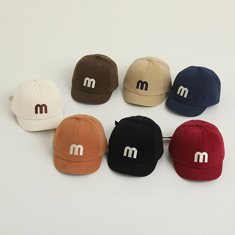 儿童帽子春秋宝宝刺绣字母鸭舌帽男女童韩版时尚百搭短檐棒球帽潮