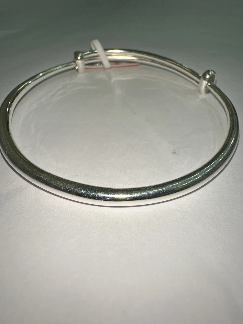 足银手镯 15克素圈推拉足银手镯