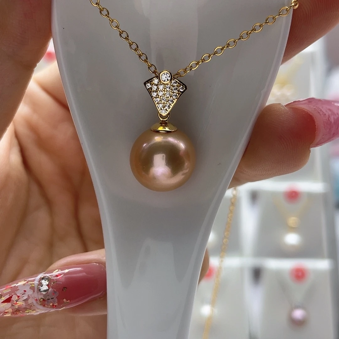 淡水珍珠银S925镶嵌颈饰锦*