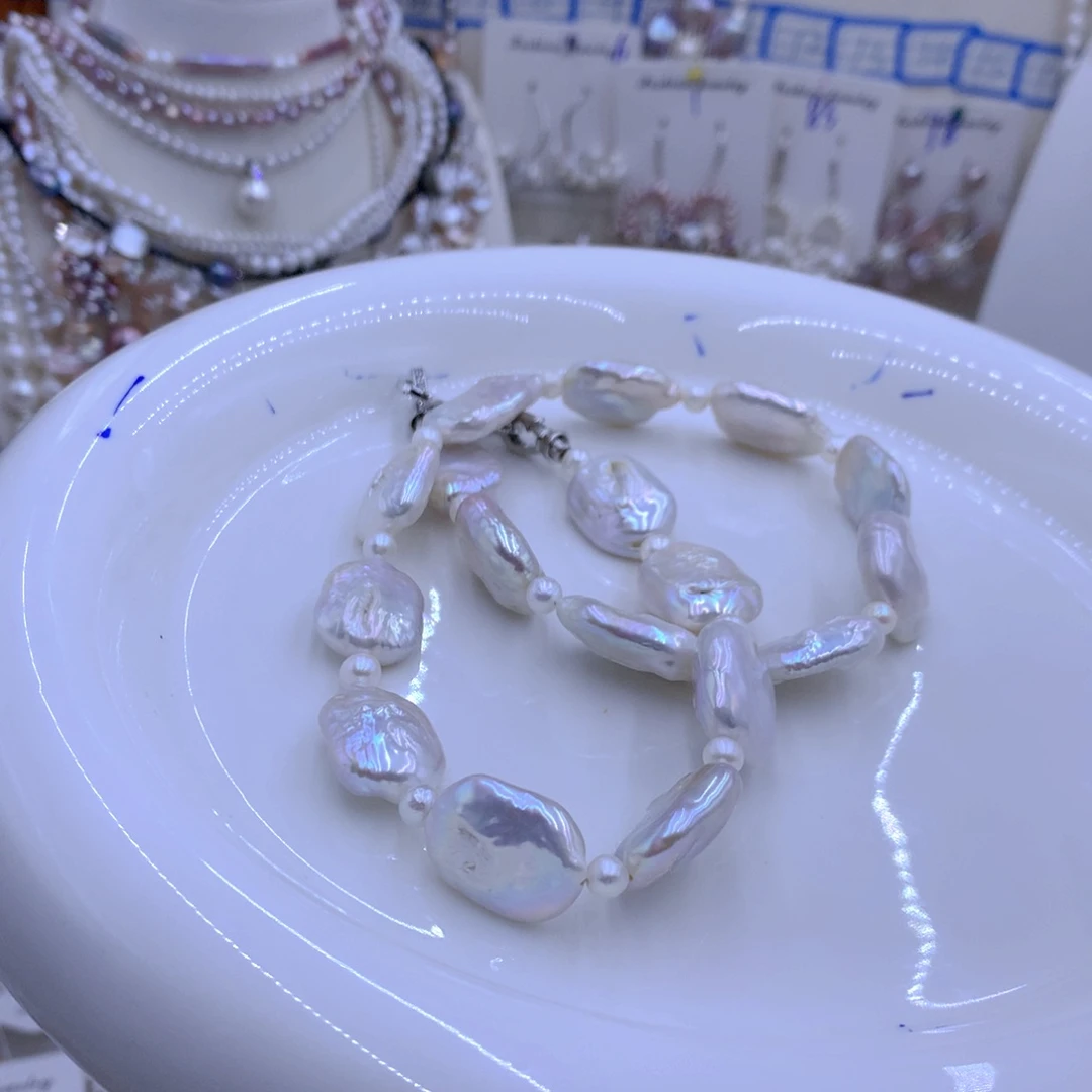 淡水珍珠颈饰银S925镶嵌