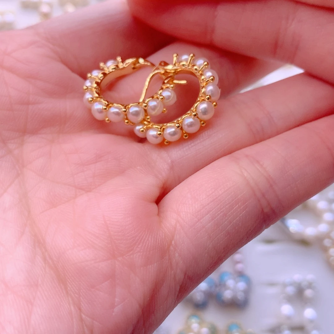合金耳饰淡水珍珠
