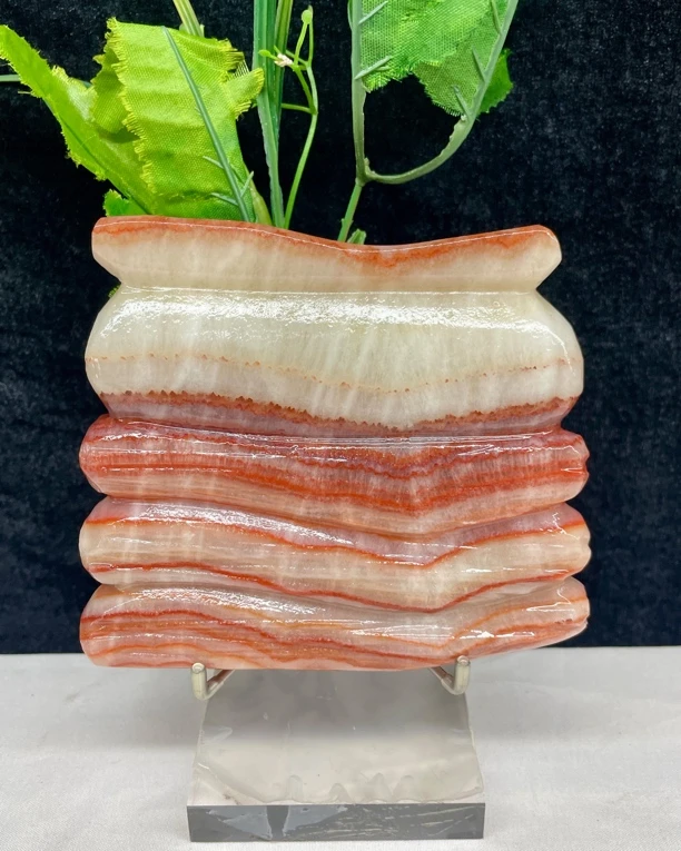 精品精美奇石摆件条纹五花肉红皮猪肉石肉片（可打孔）