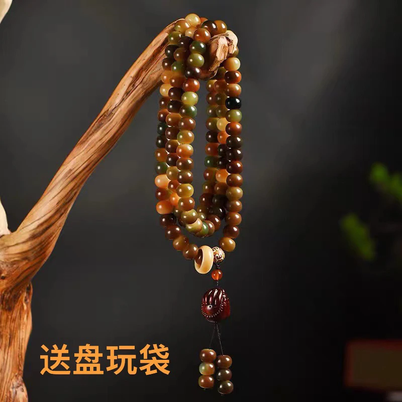 【敦煌问天108】天然原生态风化菩提9x12mm108颗念珠手串