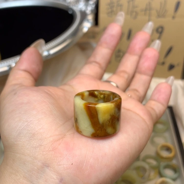 1***.合金蛇纹石玉戒指