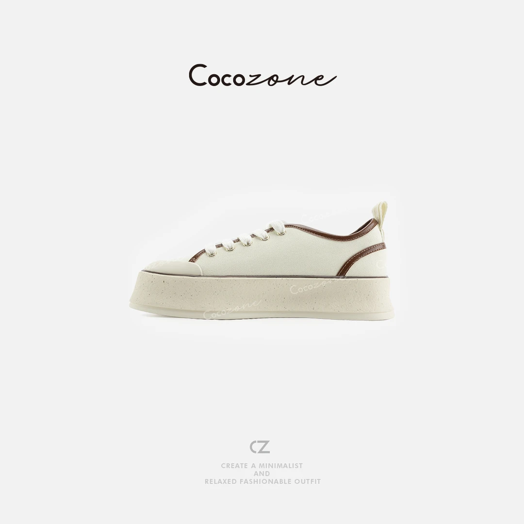 COCO ZONE 刘一一 新款拼色系带厚底百搭休闲鞋CD2A0063