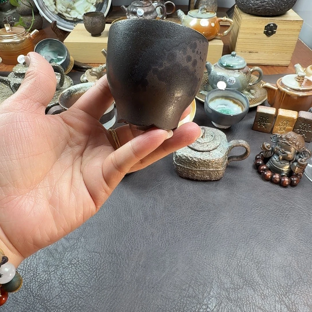 复古手工手作柴烧主人杯